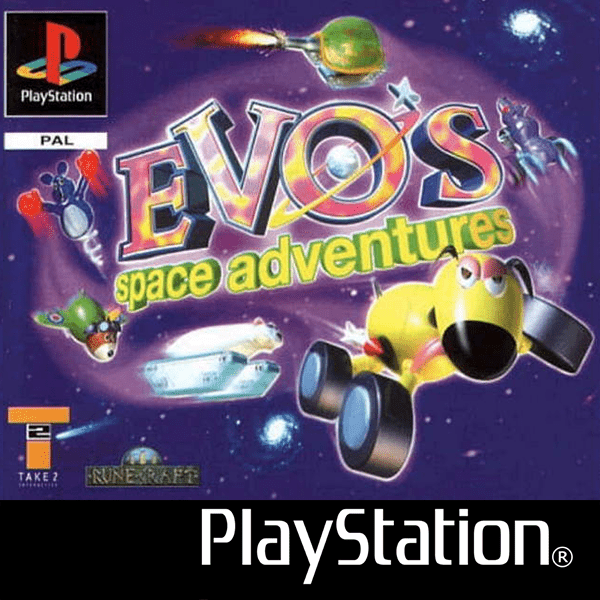 Evo's Space Adventures box art for Playstation